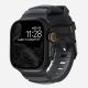 Nomad Rocky Point Armband, schwarzes Leder, Titan