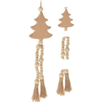 Dekorativer Anhänger im Boho-Stil, Öko-Natur-Design, Weihnachtsbaum aus Holz