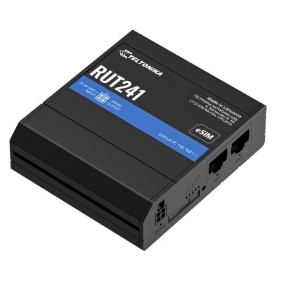 2. Teltonika RUT241 eSIM 4G LTE Cat 4 Industrierouter, 2x RJ45 100Mb/s