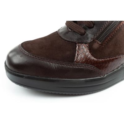 6. Scholl Emma Laces Damen Sport Leder Braun Plateauschuhe