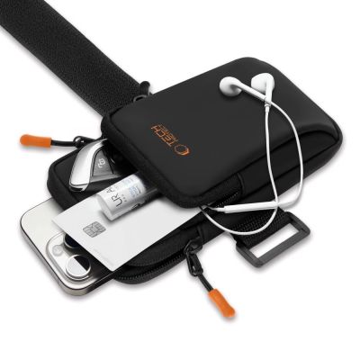 5. Tech-Protect M7 Universal Sportarmbandhülle - Schwarz und Orange