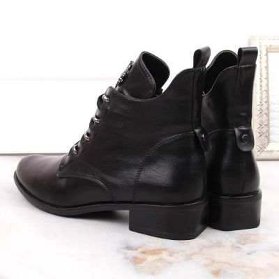 14. Jezzi W JEZ412A isolierte flache Stiefeletten, schwarz