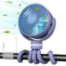 Momcozy PF01 Tragbarer Kinderwagenventilator | Ventilator für den Kinderwagen | Tragbar, lila