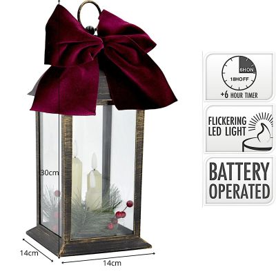 5. LED-Adventslaterne, 30 cm, 3 Kerzen