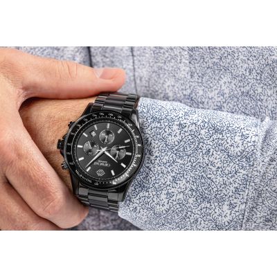 3. Giewont Herrenuhr Chronograph Saphir Schwarz GW3520-B1