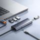 6. Baseus UltraJoy Series USB-A-Hub (4x USB-A 3.0, 1x USB-C, 5 V, 50 cm) – Grau