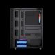 9. GEMBIRD FORNAX 2500 MIDI-TOWER-CASE (1x USB 3.0, 2x USB 2.0, HD-Audio, Seitenwand aus Glas) SCHWARZ