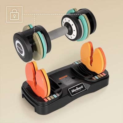 8. REBEL ACTIVE AUTOMATISCH VERSTELLBARE HANTELN AUS GUSSEISEN, SET 2X10 KG, 1 KG SCHLÄGE RBA2335