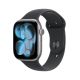 Apple Watch Series 11 GPS 46 mm Gehäuse aus Space Grau Aluminium mit schwarzem Sportarmband - S/M