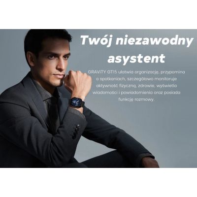 12. GRAVITY GT15-12 Damen-Smartwatch, marineblaues Silikonarmband + schwarzes Armband