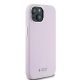 4. DKNY Flüssigsilikon-Hülle mit kleinem Metalllogo und MagSafe-Funktion für iPhone 15 / 14 / 13 – Pink