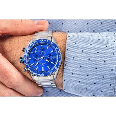5. Giewont Herrenuhr Chronograph Saphir Silber Blau GW9580-B3