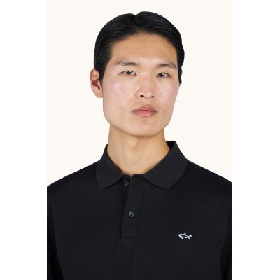 3. Paul&Shark Herren-Poloshirt aus Baumwolle, schwarz, 99311003-11 – klassisch, elegant