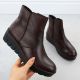 9. Braune Keilstiefeletten aus Leder für Damen, Rieker X9165-27