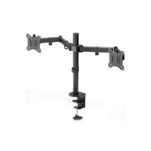 DIGITUS DOPPEL-TISCHHALTERUNG MIT KLEMME 2XLCD MAX. 32" MAX. BELASTUNG 2X 8KG NEIGBAR UND SCHWENKBAR SCHWARZ DA-90400
