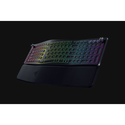 6. Razer Pro Type Ergo Tastatur, universell einsetzbar mit USB, Funkfernbedienung und Bluetooth, QWERTZ-Tastatur (US-Englisch), Schwarz