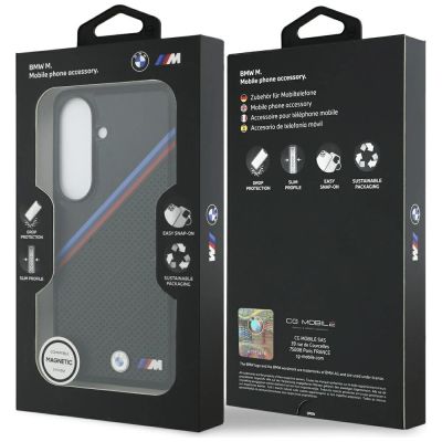 8. BMW Tricolor Metal Logo MagSafe Hülle für Samsung Galaxy S26 - Schwarz