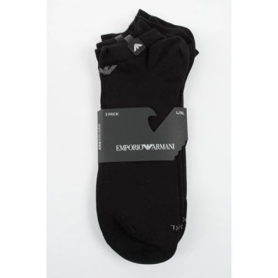 4. Emporio Armani Calza Knöchelsocken aus Baumwolle, schwarz, bequem, 3er-Pack