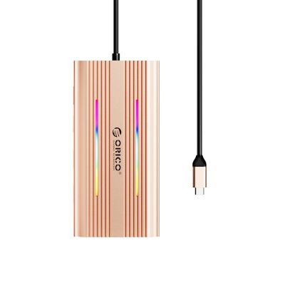 2. Orico XDR 12-in-1 RGB USB-C Dockingstation (USB-A, USB-C PD, 100 W, 2x HDMI 4K 60 Hz, VGA, RJ45, Gigabit-SD- und microSD-Kartenleser) – Roségold