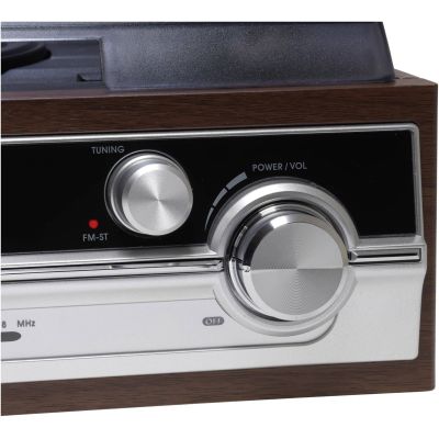 3. Denver VPR-190MK2 Retro-Plattenspieler mit Radio und eingebauten Lautsprechern