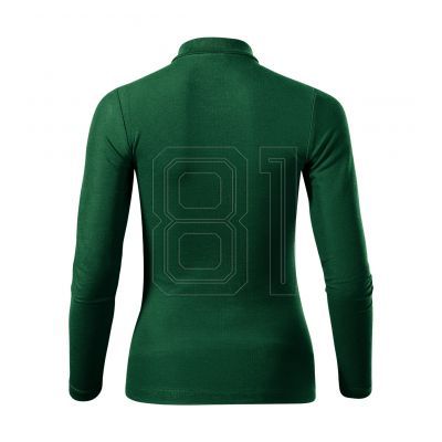3. Malfini Pique Polo LS W MLI-231D3 dunkelgrünes Poloshirt