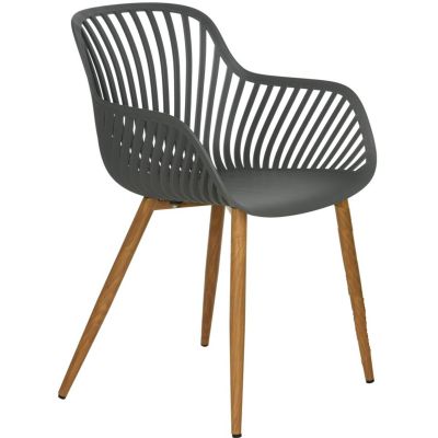 3. Balkonmöbel-Set, Tisch und 2 Stühle, grau