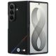 BMW M Lederhülle mit perforiertem dreifarbigem Streifenmuster, Metalllogos und MagSafe-Funktion für Samsung Galaxy Z Fold 8 Ultra – Schwarz