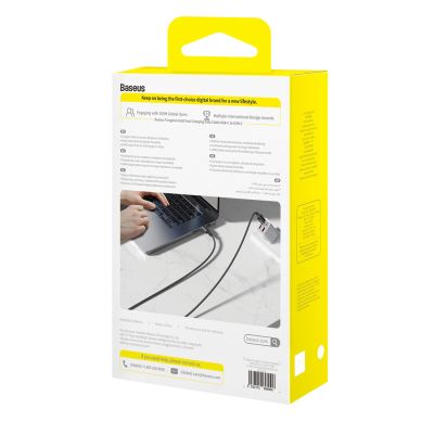 3. Baseus Wolfram Gold 100W USB-C Kabelset – USB-C 1 m, 2 m, 3 m – Schwarz