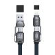 3. Dudao L20Max 65W 4-in-1-Kabel mit Trageschlaufe, USB-C auf USB-C mit Lightning und USB-A-Adaptern – Blau
