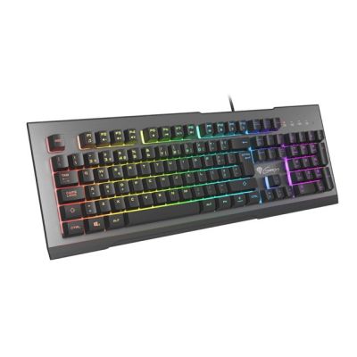 6. GENESIS Rhod 500 RGB Gaming-Tastatur USB QWERTY Portugiesisch Schwarz, Silber