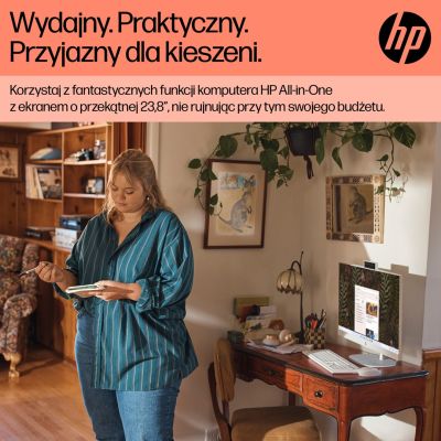 13. HP All-in-One 24-cr0334nw Ryzen 7 7730U 23,8" FHD IPS 250 Nits AG 16 GB DDR4 3200 SSD512 Radeon Vega 8 LAN-Kamera 1080p + IR-Kamera, kein Betriebssystem, Gehäuse Weiß, 2 Jahre Garantie