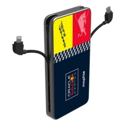 Powerbank Mophie Powerstation Plus 10K Red Bull Racing – Powerbank 10000 mAh mit integriertem USB-C- und Lightning-Kabel (1x USB-C-Anschluss)