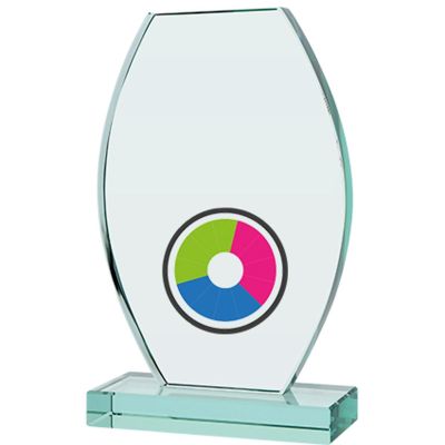 3. Glastrophäe mit LuxorJet-Farbdruck und Etui