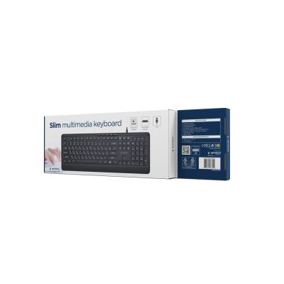 5. GEMBIRD Kabelgebundene Multimedia-Tastatur, schlank, 5 Tasten mit Hotkeys, russisches Layout, schwarz