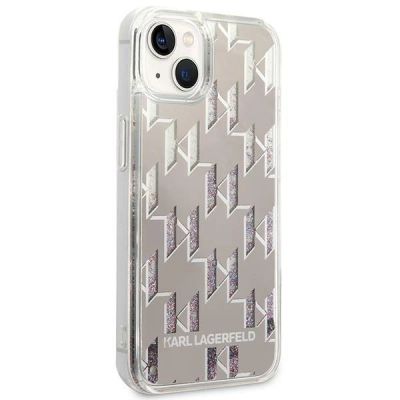 4. Karl Lagerfeld KLHCP14SLMNMS iPhone 14 6.1" Hardcase Silber / Silber Liquid Glitter Monogram