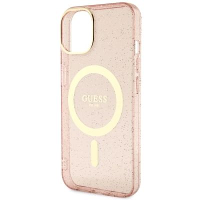 6. Guess GUHMP14MHCMCGP iPhone 14 Plus 6.7" pink/pink Hardcase Glitter Gold MagSafe