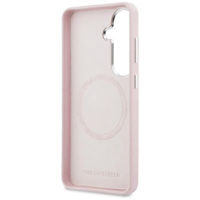7. Karl Lagerfeld Saffiano KC Metal Logo MagSafe Hülle für Samsung Galaxy S26 - Pink