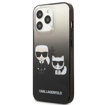 2. Karl Lagerfeld Gradient Ikonik Karl&Choupette Hülle für iPhone 13 Pro / iPhone 13 - Schwarz