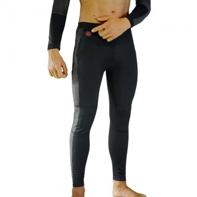 3. GLOVII Beheizbares Thermoaktiv-Unterwäsche-Set, Sweatshirt und Hose, Größe L, Schwarz, inklusive Batterien und Ladegerät, GXBL