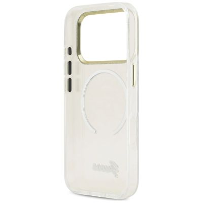 7. Guess IML Gradient Script Metal MagSafe Hülle für iPhone 17 Pro - Weiß