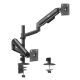 7. ERGO BÜROHALTERUNG / AUFHÄNGER FÜR 2 MONITOREN, GASFEDERUNG, 17"-32", 1-10 kg, MATTSCHWARZ, ER-692 B
