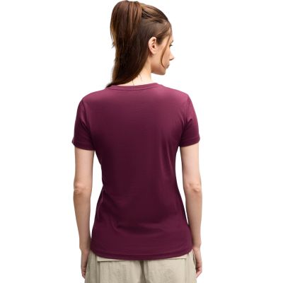 4. Damen-T-Shirt Puma Ess Centered Cat Logo Tee burgunderrot 692916 24