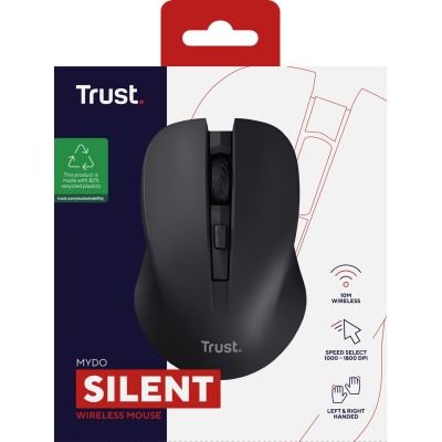 3. TRUST Mydo Silent kabellose schwarze Maus