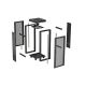 25. LANBERG Bodenschrank 19" 24U 600x600 Schwarz, perforierte Tür, LCD (flach verpackt) V2