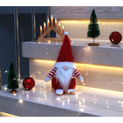 10. Dekorativer Weihnachtsmann mit Geschenktüte, 25 cm, rot