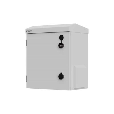 2. Wandregalschrank 10" HERMETISCH IP55 WAND-/STANGENMONTAGE 320X220X400 GRAU LANBERG (MONTIERT)