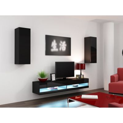 2. TV-Schrank VIGO NEW '140' 30/140/40 schwarz/schwarz poliert