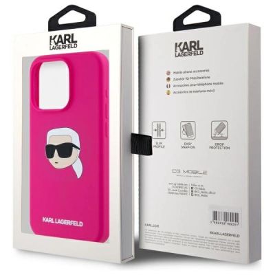 8. Karl Lagerfeld KLHMP15XSKHPPLF iPhone 15 Pro Max 6,7" Fuchsia/Fuchsia Hardcase Silikon Karl Head Print MagSafe