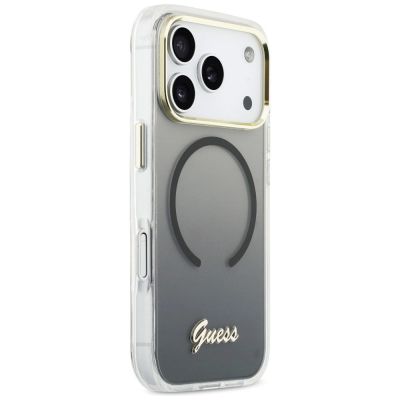 4. Guess IML Gradient Script Metal MagSafe Hülle für iPhone 17 Pro - Schwarz