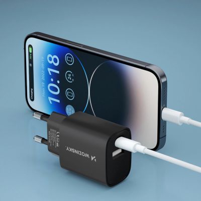 17. Wozinsky WGWCB USB-A USB-C 20W Wandladegerät - Schwarz